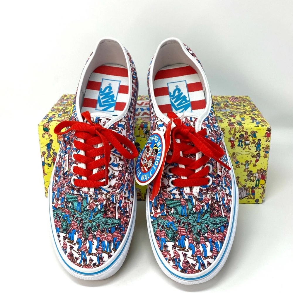 Vans Red & White Lace Up Shoes - Where’s Waldo